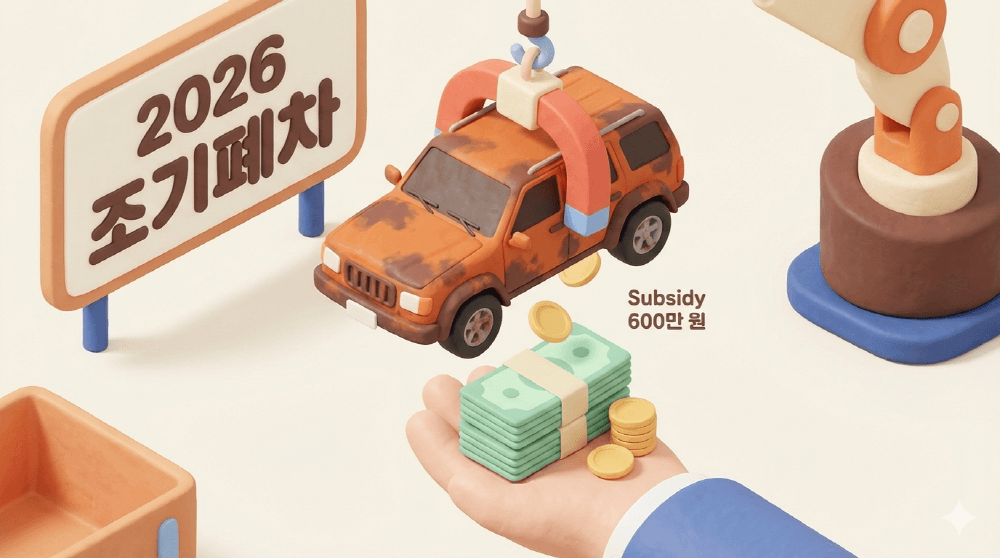 2026년 노후 경유차 4등급 조기폐차 지원금 800만 원 신청 안내 이미지
