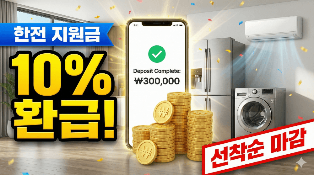 2026년 고효율 가전제품 환급 한전 지원사업 30만 원 신청 안내 이미지