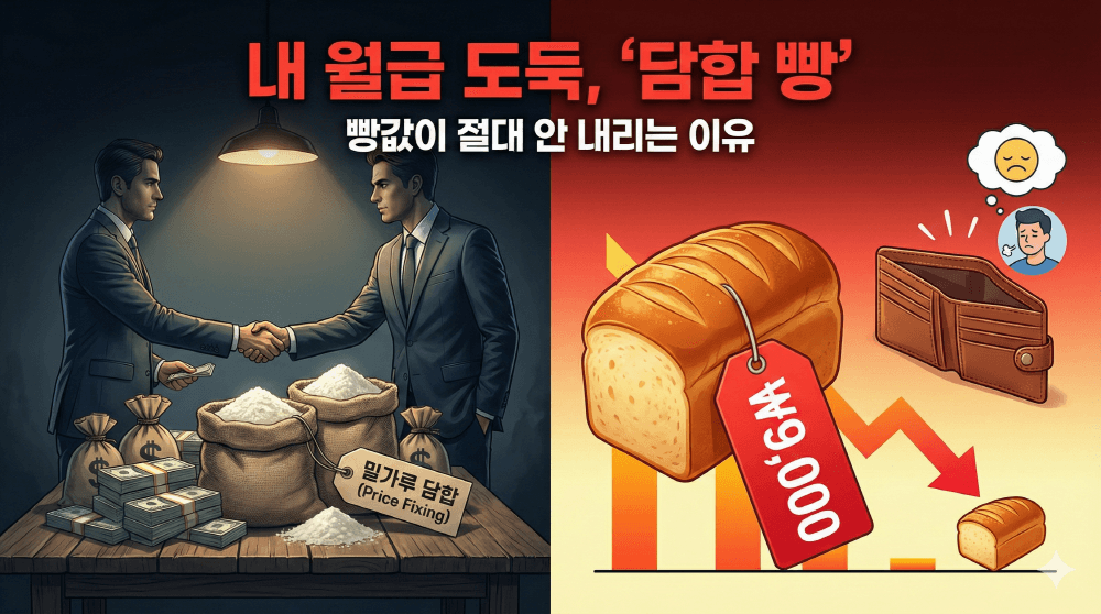2026년 빵값 인상 제분업체 밀가루 담합 물가 상승 이유 안내 이미지