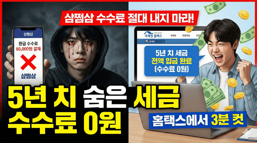 2026년 프리랜서 알바 3.3% 세금 홈택스 5년 치 환급 가이드 썸네일