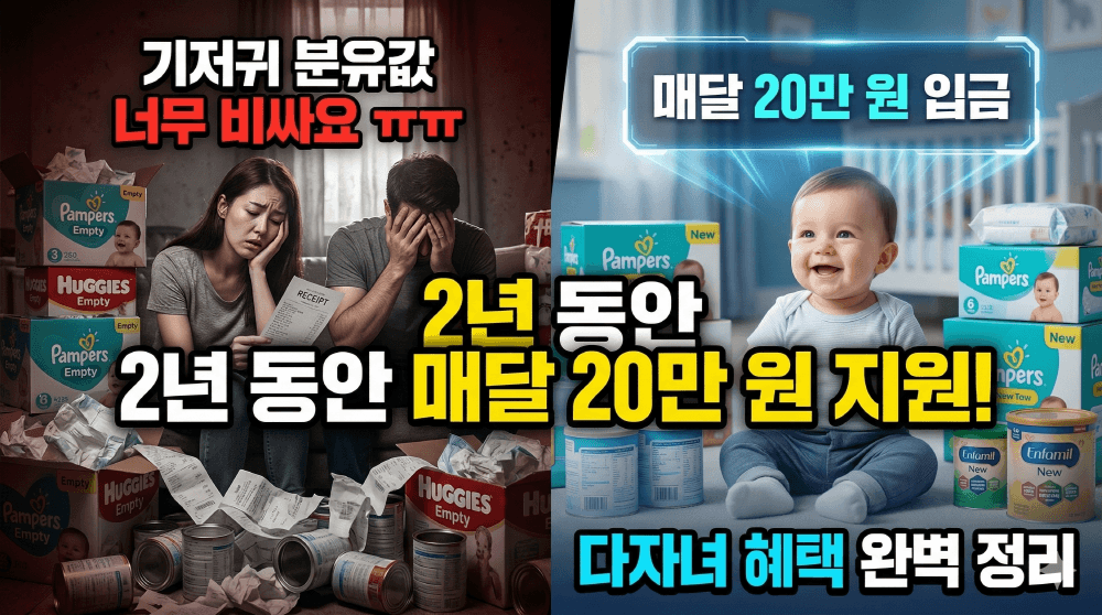 2026년 기저귀 조제분유 20만 원 바우처 신청 요건 안내 이미지