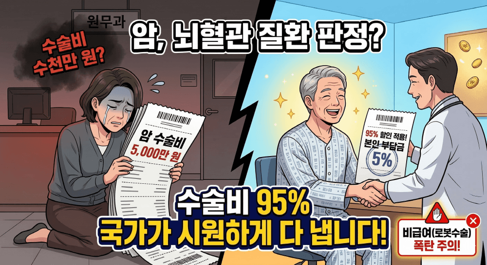 2026년 중증질환 산정특례 수술비 95% 지원 신청 요약 썸네일
