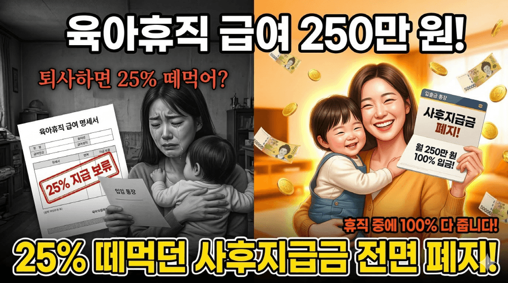 2026년 육아휴직 250만 원 상한액 급여 신청 안내 이미지