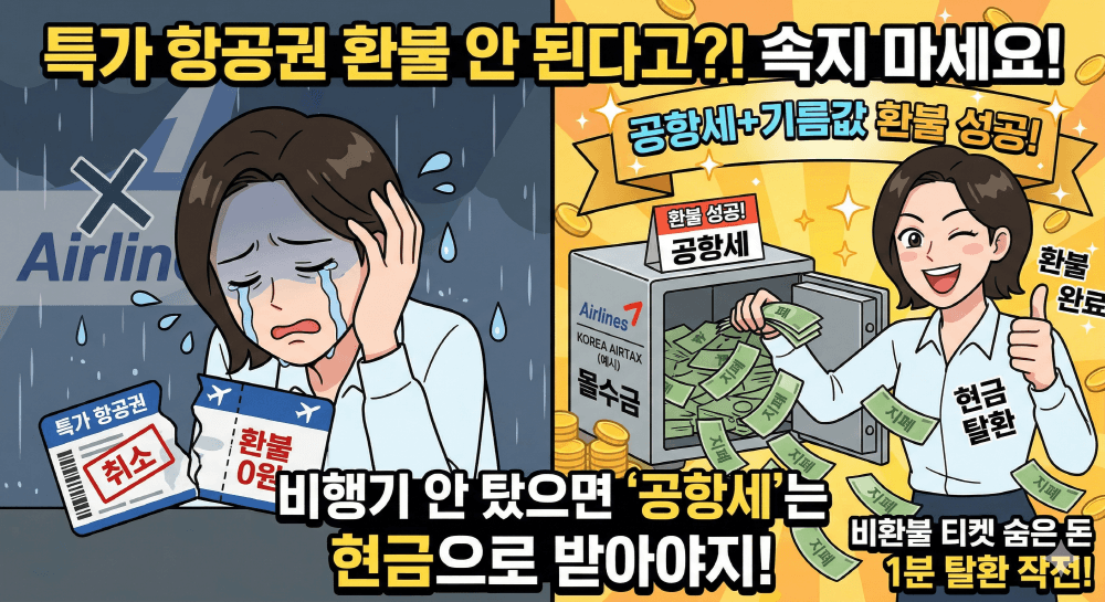 2026년 특가 항공권 취소 공항세 유류할증료 환불 가이드 썸네일