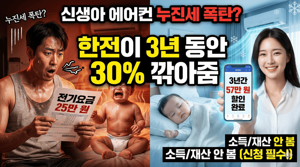 2026년 출산가구 전기요금 3년 57만 원 할인 혜택 신청 안내 이미지