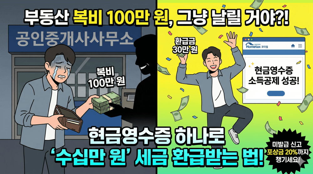 2026년 부동산 중개수수료 복비 소득공제 및 세금 환급 안내 이미지