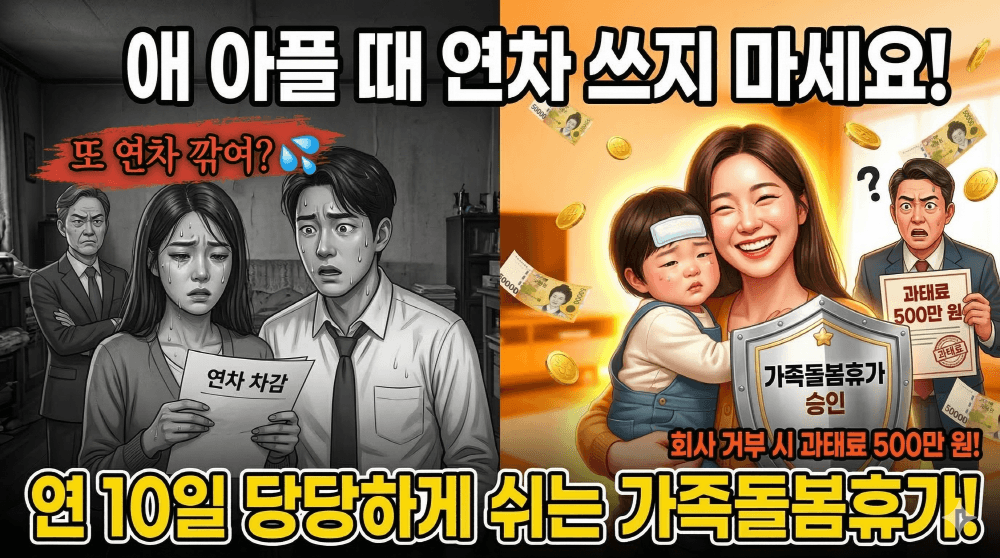 2026년 가족돌봄휴가 연 10일 유급 신청 요약 썸네일
