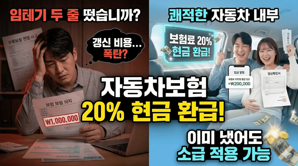 2026년 임산부 자동차보험 자녀할인 특약 20% 환급 안내 이미지