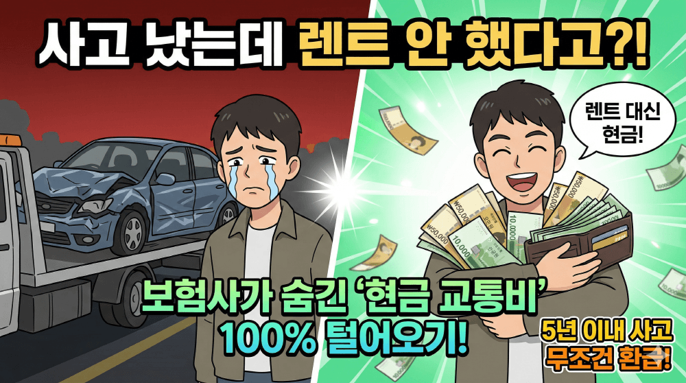2026년 자동차 사고 미렌트 대차료 교통비 청구 안내 이미지