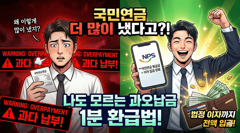 2026년 국민연금 과오납금 이자 포함 환급 조회 안내 이미지