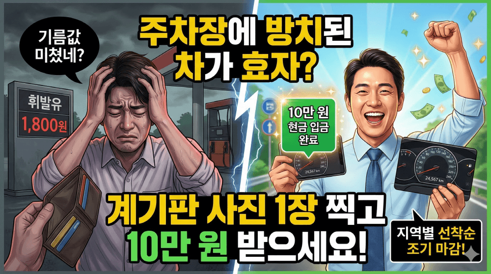 2026년 자동차 탄소중립포인트 10만 원 현금 신청 안내 이미지