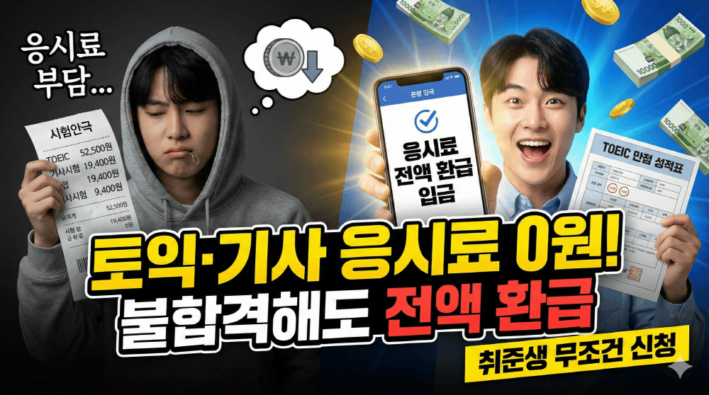 2026년 청년 어학 자격증 토익 기사 시험 응시료 환급 신청 요약 썸네일