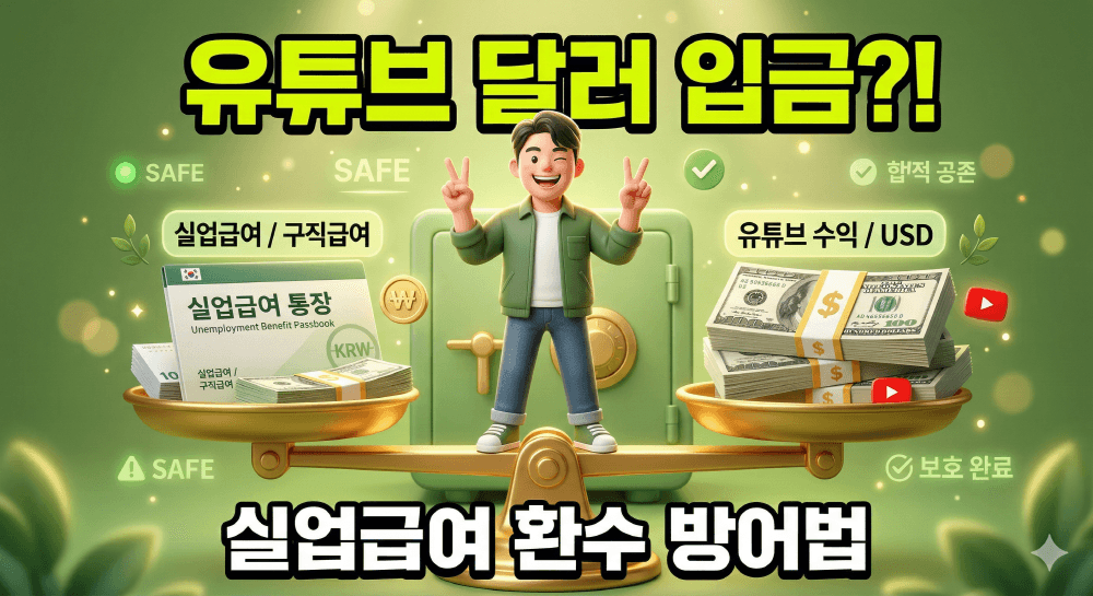 2026년 실업급여 유튜브 애드센스 수익 부정수급 회피 요약 썸네일