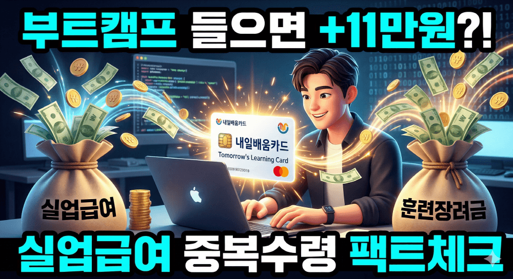 2026년 내일배움카드 실업급여 중복 수령 및 부트캠프 혜택 안내 이미지